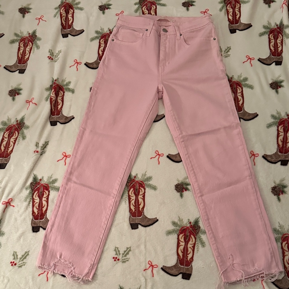 Pink High Rise Straight Levis Jeans 724